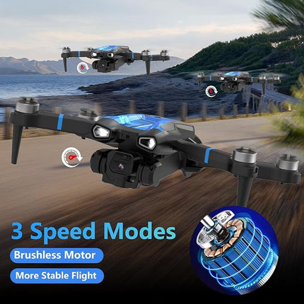 M18LCD FPV Drone with 1080P Camera Brushless Motor Optical Flow Positioning Headless Mode One Key Takeoff/Landing RC Quadcopter for Adults