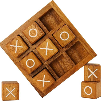 BSIRI Wooden XO Blocks (L) Tic Tac Toe Board Games - Ideal for Kids Games, Family Games and Game Night for Adults, Farmhouse Decor for Coffee Table Decor and Unique Gifts for All Occasion (5.5 Inch)