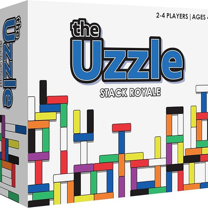 The Uzzle Stack Royale Board Game, Fast & Fun Family Board Game for Children & Adults, Color Block Puzzles Games for Ages 4+