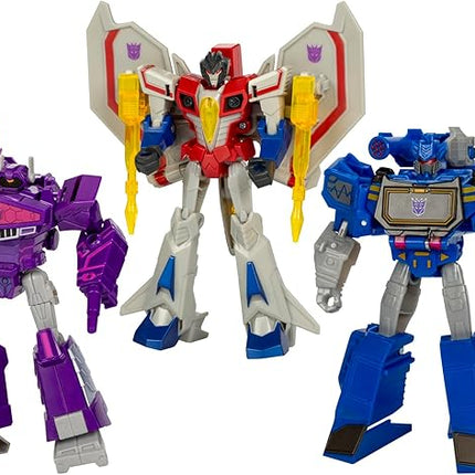Transformers Decepticon Commander 3-Pack of 5-Inch Robot Action Figures for Boys and Girls, Starscream, Shockwave & Soundwave, Interactive Toys for Kids Ages 6 and Up (Amazon Exclusive)