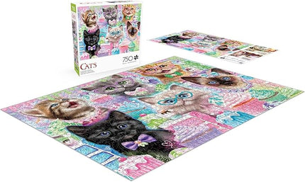 Buffalo Games - Sheena Pike - Cupcake Kittens - 750 Piece Jigsaw Puzzle for Adults -Challenging Puzzle Perfect for Game Nights - Finished Size is 24.00 x 18.00