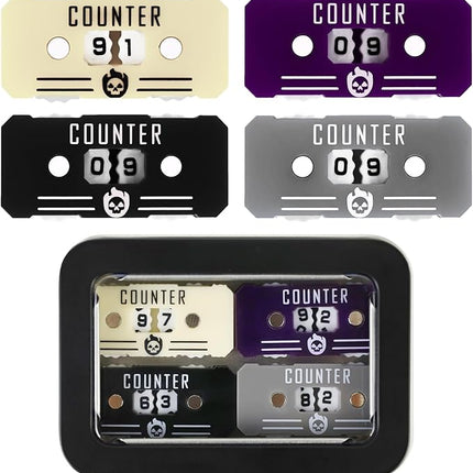 4Pcs MTG Life Counter Twin Digits with Metal Box, Health Tracker Life Counter for Magic The gatering, Compatible with MTG Magic Card Games Accessories RPG D&D CCG TCG Tabletop Board Games