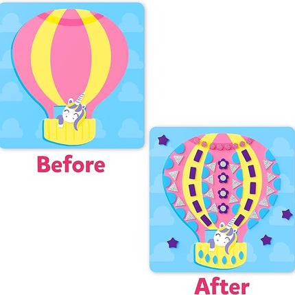 Skillmatics Foam Sticker Art Activity - Unicorns & Princesses, Mess-Free Fun for Kids, 800+ 3D Foam Stickers, DIY Felt Craft Kits, Gifts for Girls & Boys Ages 3, 4, 5, 6, 7
