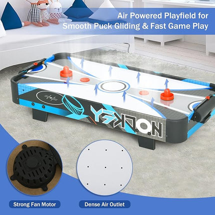 Table Top Air Hockey Table for Kids, 32” Mini Tabletop Air Hockey Game w/Electric Motor Fan, 2 Pushers and 2 Air Hockey Pucks, Great for Playing on The Floor, Tabletop