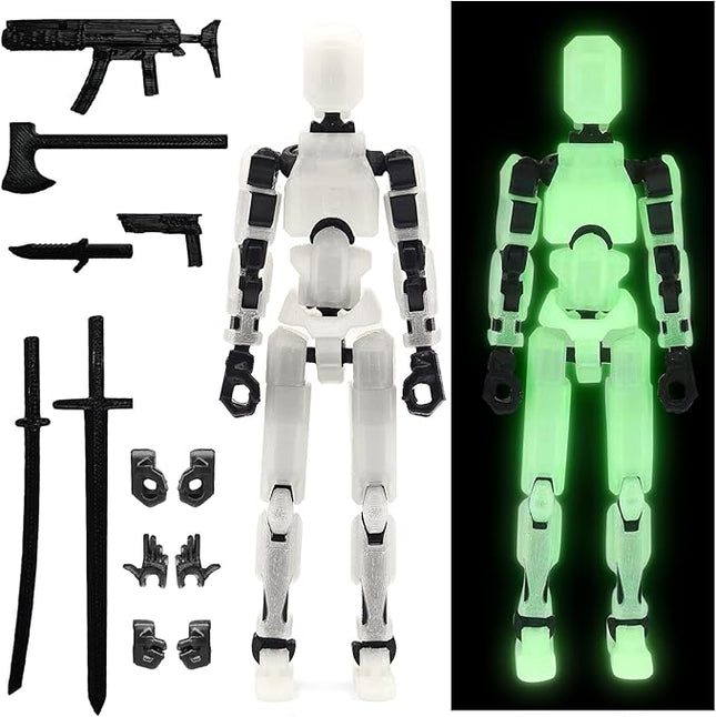 Assembly Completed T13 Action Figure, Titan 13 3D Printed Action Figure, Lucky 13 Assembled Dummy 13 Glow in The Dark