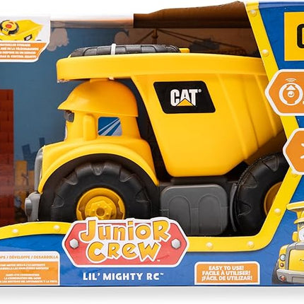 CAT Construction Toys, Junior Crew Lil' Movers Remote Control Truck, RC Car + Dump Truck, Working Headlights, with Child Friendly Controller