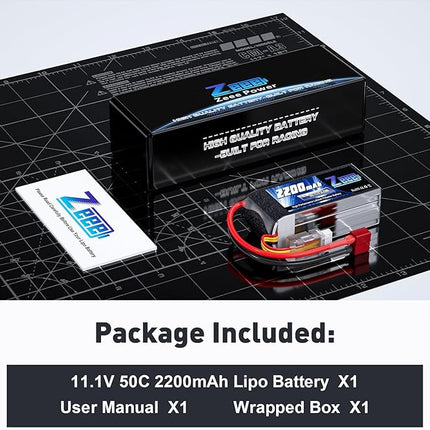 Zeee 3S 2200mAh Shorty Pack Lipo Battery 11.1V 50C Battery with T Connector for RC Car Truck Vehicles RC Boat RC Drone Airplane Quadcopter Helicopter FPV RC Hobby Models