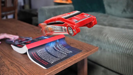 FLAT 2 FAST Original Stunt Card Racer – Flat Car Racer and Pocket Size Racecar Launcher with Built-in Button for Stunt Launching and Racing – Compact – Jet Black