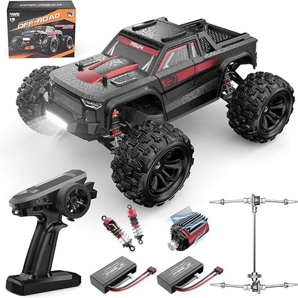 MEW4 1/16 Brushless RC Car, 4X4 RC Offroad Trucks, Portable RC Cars Fast 42 Km/h for Adults, High Speed RC Car, Electric Stadium RC Truck for Adult, Red Black