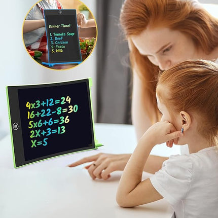 TECJOE LCD Writing Tablet, 8.5 Inch 2 Pack Colorful Doodle Board Drawing Tablet for Kids, Kids Travel Games Activity Learning Toys Birthday Gifts for 3 4 5 6 Year Old Boys and Girls, Blue Green