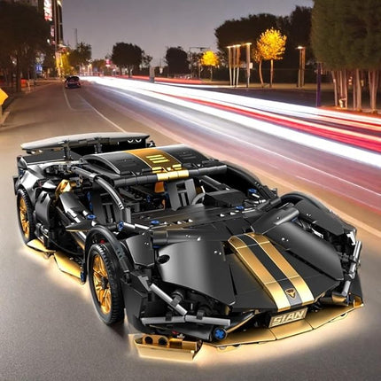 Sport Race Car Building Block Sets for Adults Boys,1:14 Technical Remote Control APP Supercar Toys Kits with LED Lights Collectible MOC Contruction for Teens Age 8-12 12-16,14+