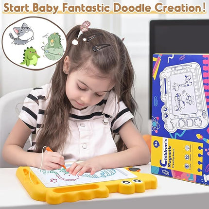 AiTuiTui Magnetic Drawing Board Toddler Toys Gift for Girls Boys, Color Sketch Writing Scribble Doodle Pad Travel Games, Educational Learning Kids Toys for Toddlers Birthday (Yellow)