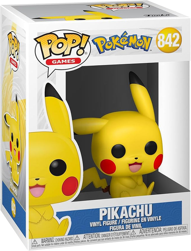 Funko POP Pop! Games: Pokemon - Pikachu (Sitting), 3.75 inches Multicolor 56307