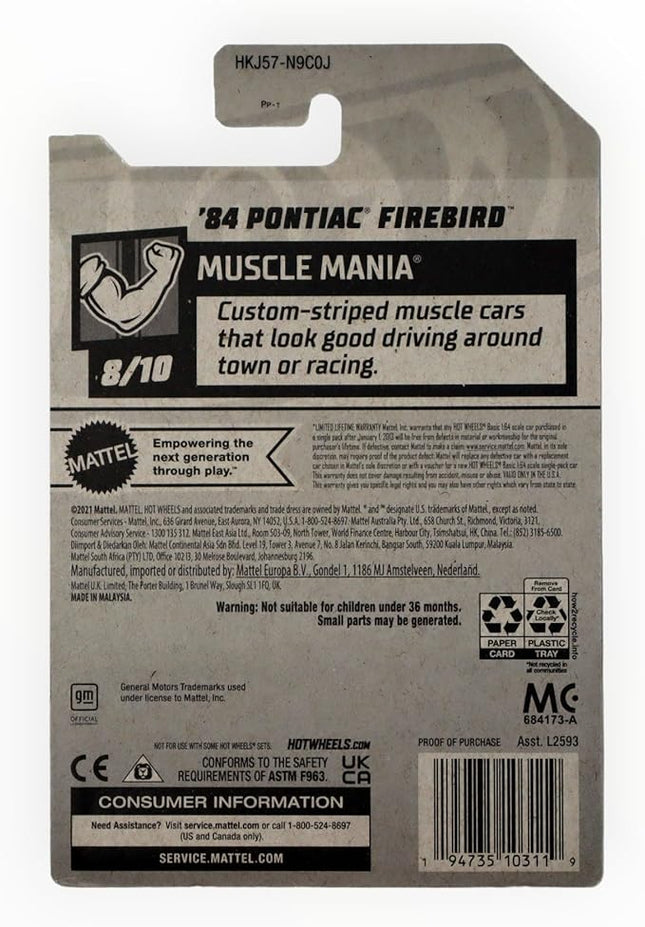 Hot Wheels '84 Pontiac Firebird, Muscle Mania 8/10 [Blue] 180/280