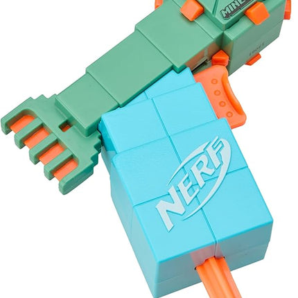 Nerf MicroShots Minecraft Guardian Mini Blaster, Minecraft Guardian Mob Design, Includes 2 Official Elite Darts, Priming Handle
