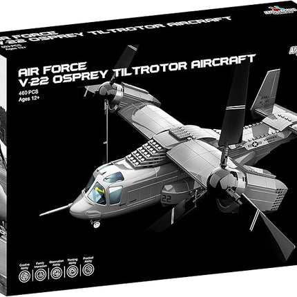 Apostrophe Games V-22 Osprey Tiltrotor Aircraft Building Block Set - 460 Pieces