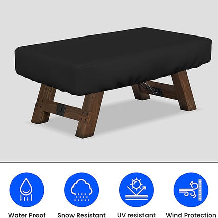 Covers & all Air Hockey Table Cover 18 Oz Waterproof - 100% UV & Weather Resistant Outdoor Table Cover with Elastic for Snug Fit (88" W x 44" D x 15" H Inches, Black)