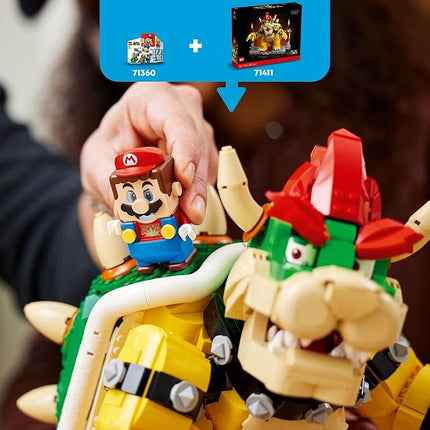 LEGO Super Mario The Mighty Bowser 71411, King of Koopas 3D Model Building Kit, Collectible Posable Character Figure with Battle Platform, Memorabilia Gift Idea for Adults and Fans of Super Mario Bros