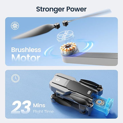 Holy Stone HS440G Drones with Camera for Adults 4k, Under 250g, FPV RC Quadcopter with Brushless Motors, 5GHz Transmission, Auto Return, Follow Me, Waypoints, Foldable Camera Drone for Beginners