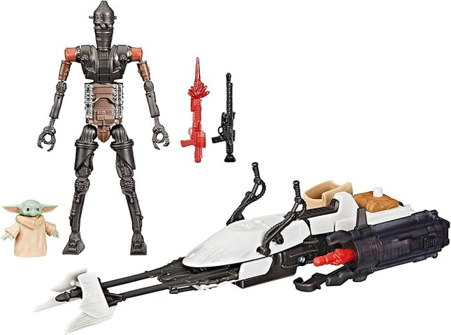 STAR WARS Epic World of Action IG-11 & Grogu Speeder Bike, 4-Inch Scale Action Figures & Vehicle, Toys for Boys & Girls Ages 4+
