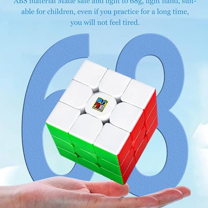 CFMOUR Magnetic Speed Cube 3x3 - Moyu Meilong 3M Stickerless Magic Cubes with Stand - Fast Smooth Problem-Solving Brain Teaser Puzzle Toy for Kids & Adults