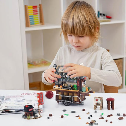 HIGH GODO Japan Street Mini Building Set, MOC Cute Takoyaki Shop Creative Japanese Architecture Set, Collectible Gifts for Adults Kids 6-12, NOT Compatible with Classic Bricks (951 Pieces)