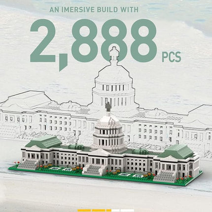 dOvOb Micro Mini Blocks United States Capitol Building Set, 2888 Pieces Bricks, 3D Puzzle Collection Model Kit as Gift for Adults or Kids