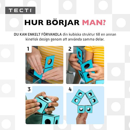 Kinetic Building System - Cubes with Seismic Moves - Consists of 3-Dimensional Interconnected Cubes - Build Over 50 Dynamic Structures - by Fun in Motion Toys