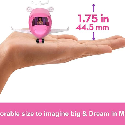 Barbie Mini BarbieLand Toy Vehicle Playset with 1.5-inch Doll & DreamPlane with Working Doors & Color-Change Surprise