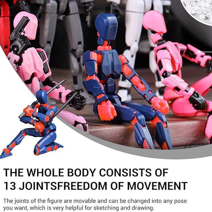 5Pack Titan 13 Action Figure Assembled, T13 Action Figure Set, Dummy 13 Action Figures, Nova 13 Robot Toy, Lucky 13 Figure 3D Printed Multi-Jointed Movable, Birthday Gift Toy for Kids Boy