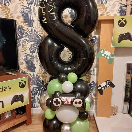 Smlpuame 40 inch Number Balloon 0-9 Black Large Number 10 Balloons,Digital Balloons for Birthday Party Celebration Decorations Supplies, Helium Foil Number Balloons for Wedding Anniversary