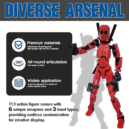 Assembly Completed T13 Action Figure, Titan 13 3D Printed Action Figure, Lucky 13 Assembled Dummy 13 Glow in The Dark