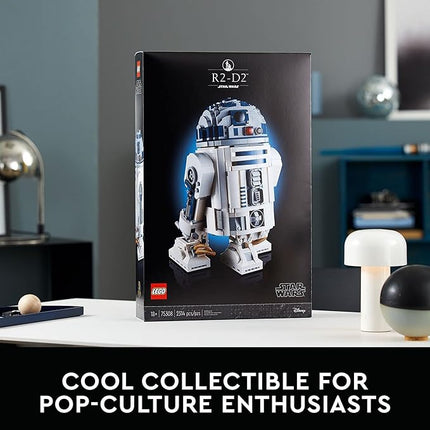 LEGO Star Wars R2-D2 Building Set - Collectible Toy for Adults, Ages 18+ - Display for Room or Office Desk - Info Plaque Included - Gift Idea for Fans - 75308