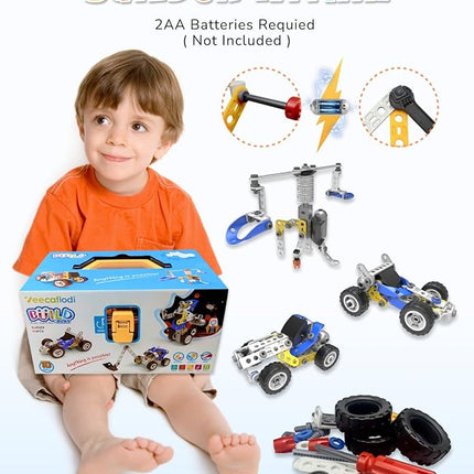 STEM Toys for 5 6 7 8+ Year Old Boy, 10 in 1 Electric Building Toys for Kids Ages 4-8 5-7 6-8, Educational Racing Construction Science Kit for Boys 4-6 8-10, Creative Activities Holiday Birthday Gift