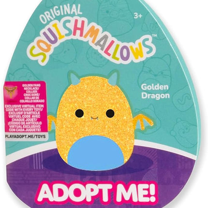 Squishmallows Original Adopt Me! 8-Inch Golden Dragon Plush - Little Ultrasoft Official Jazwares Plush