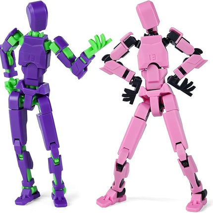 Action Figure Set, Model 13 Action Figure Multi-Jointed Movable,Gift Box Packaging, a Great for Loved Ones and Friends. (Purple + Pink)