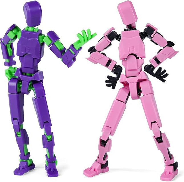 Action Figure Set, Model 13 Action Figure Multi-Jointed Movable,Gift Box Packaging, a Great for Loved Ones and Friends. (Purple + Pink)