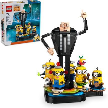LEGO Despicable Me 4 Brick-Built Gru and Minions Figure, Buildable Minions Toy for Kids, Dancing Despicable Me Toy Figures Playset, Play-and-Display Minions Birthday Gift for Boys and Girls, 75582