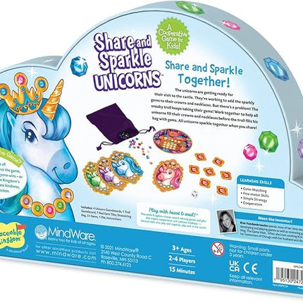 Peaceable Kingdom Share and Sparkle Unicorns Cooperative Strategy Game for Families and Kids Ages 4 & Up