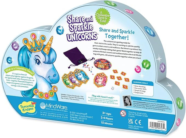 Peaceable Kingdom Share and Sparkle Unicorns Cooperative Strategy Game for Families and Kids Ages 4 & Up