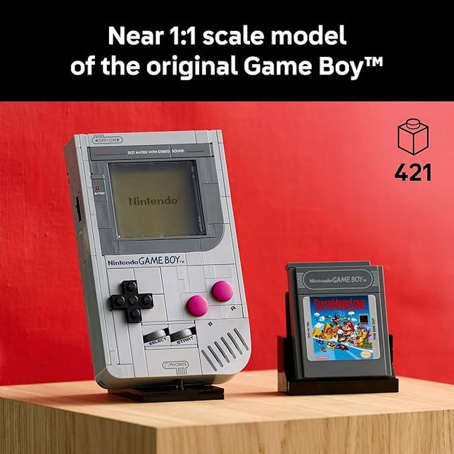 LEGO Super Mario Game Boy - Retro Building Sets for Adults, Ages 18+ - Collectible Model with Game Paks and Display Stand - Birthday Gifts for Men & Women - 72046