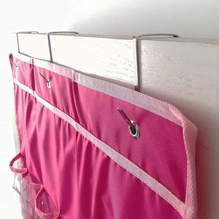 Hanging Over Door Toy Storage Organizer with 24 Clear View Pockets, Ideal for Lol Omg Dolls Barbie Dolls Surprise Doll, Cars and More Collectibles‘s Storage, Best Gift for Girls (Pink)