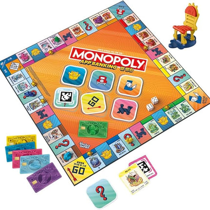 Monopoly App Banking Board Game | App-Enabled Game | Links to Smart Devices | Ages 8+ | 2 to 6 Players | 45 Mins. | Family Games for Kids