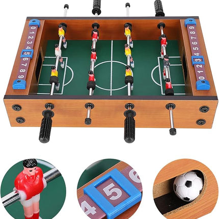 13.6 Inch Mini Wood Foosball Table, Soccer Table Football with 2 Balls Soccerball Tabletop Foosball Sports Gift Indoor Game for Party Kids Play Toys