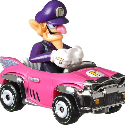 Hot Wheels Mario Kart Vehicle 4-Pack, Set of 4 Fan-Favorite Characters Includes 1 Exclusive Model, Collectible Gift for Kids & Fans Ages 3 Years Old & Up