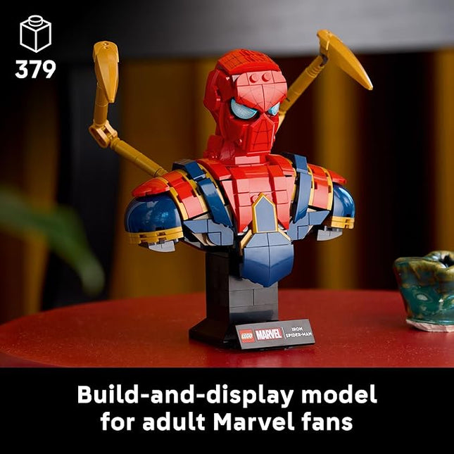 LEGO Marvel Iron Spider-Man Bust Collectible - Building Kit for Adults, Ages 18+ - Includes Iron Spider-Man Minifigure - Collectible Model for Super Hero Fans - Gift for Men and Women - 76326