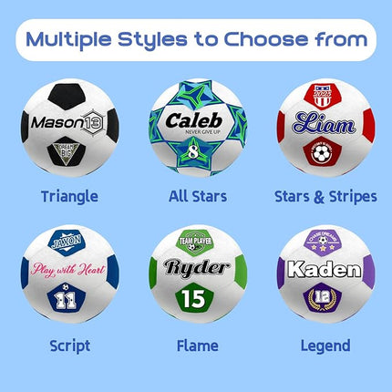 Baosity Custom Soccer Pillow with Text Plush Toy for Kids Stuffed Soccer Creative Room Decor Fluffy Sports Toy Personalized Birthday Christmas Party Easter Gifts for Boys Girls Toddler Kids