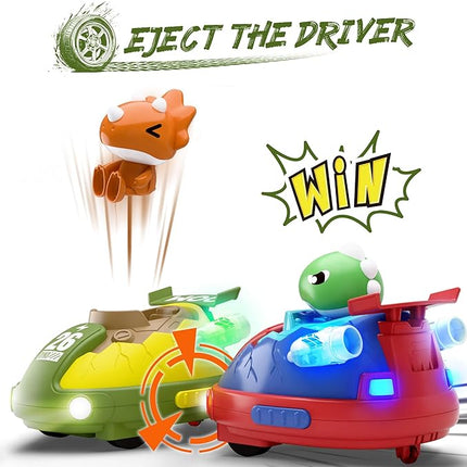iPlay, iLearn Kids Dinosaur Remote Control Car Toys Set, Dino RC Race Vehicles Playset, Electronic Bump Pop Game, Cool Indoor Outdoor Birthday Gift 3 4 5 6 7 8-12 Years Old Toddlers Boys Children Teen