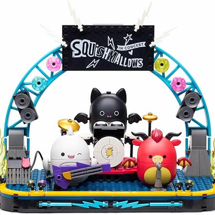 BLDR Squishmallows 375-piece Squish Tour Concert Building Set 0051 - Includes Squishmallows Buildable Figures Emily, Gordon, and Jarik