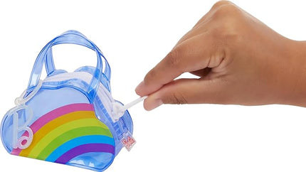 Barbie Clothes & Accessories, Deluxe Keychain Rainbow Bag with Pajamas & Slumber Party-Themed Accessories for Fashion Dolls Like Slippers